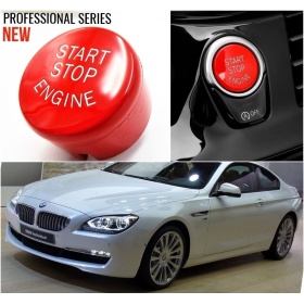 LLAVE BOTÓN DE ENCENDIDO DEL MOTOR ROJO "START STOP ENGINE" EN ABS PARA BMW SERIE 6 ( F12 F13 F06 ) con Bóton OFF, ANTICHUADO NO HUELLAS