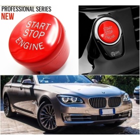 LLAVE BOTÓN DE ENCENDIDO DEL MOTOR ROJO "START STOP ENGINE" EN ABS PARA BMW SERIE 7 ( F01 F02 ) con Bóton OFF, ANTICHUADO NO HUELLAS
