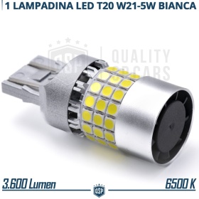 1 Bombilla LED T20 W21/5W, SIN ERRORES Super CANbus | Luz Blanca Potente 3600LM | Plug & Play