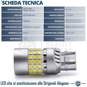 1 Bombilla LED T20 W21/5W, SIN ERRORES Super CANbus | Luz Blanca Potente 3600LM | Plug & Play