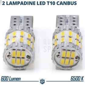 2 Bombillas LED T10 W5W CANbus, Potente Luz Blanca 360° | 600LM, EXTRA DELGADO