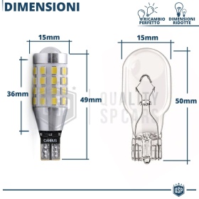 2pcs T15 - W16W LED Bulbs CANbus Error FREE, Powerful White Light with LENS | 1200LM 80 LED