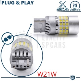 2 Bombillas LED T20 W21W, SIN ERRORES Super CANbus | Luz Blanca Potente | 7200LM Plug & Play