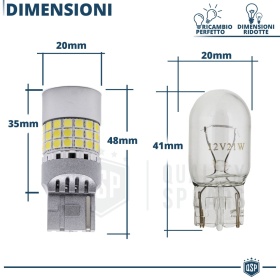 2 Bombillas LED T20 W21W, SIN ERRORES Super CANbus | Luz Blanca Potente | 7200LM Plug & Play