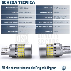 2 Bombillas LED T20 W21/5W, SIN ERRORES Super CANbus | Luz Blanca Potente 7.200LM Plug & Play