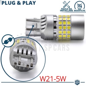 2 Bombillas LED T20 W21/5W, SIN ERRORES Super CANbus | Luz Blanca Potente 7.200LM Plug & Play