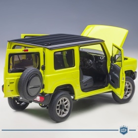 Modelo SUZUKI JIMNY JB64 Cinética amarillo-negro, Escala 1:18, Abrible | AUTOart original
