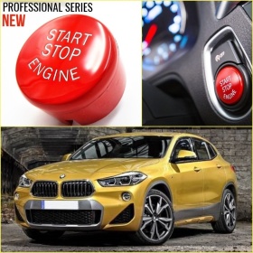 TASTO PULSANTE D'ACCENSIONE MOTORE "START STOP ENGINE" ROSSO IN ABS PER BMW SERIE X2 ( F39 ) con Tasto OFF, Antigraffio NO IMPRONTA
