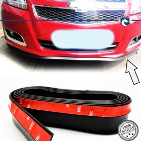 SPOILER Adesivo PER CHEVROLET AVEO-CAPTIVA-KALOS, Lama Sotto Paraurti o Minigonne Nero Flessibile in EPDM