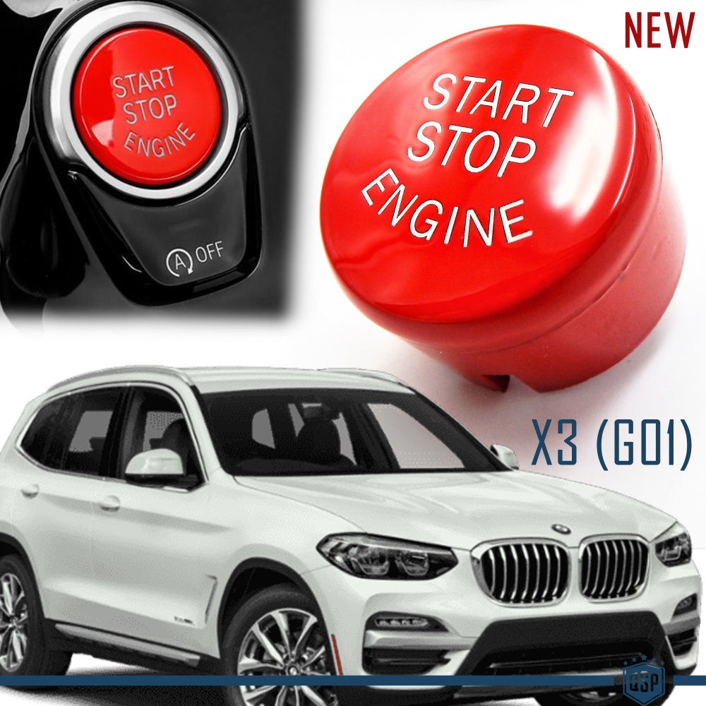 TASTO PULSANTE D'ACCENSIONE MOTORE "START STOP ENGINE" ROSSO IN ABS PER BMW SERIE X3 ( G01 ) con Tasto OFF, Antigraffio NO IMPRONTA TASTO PULSANTE D'ACCENSIONE MOTORE "START STOP ENGINE" ROSSO IN ABS PER BMW SERIE X3 ( G01 ) con Tasto OFF, Antigraffio NO IMPRONTA