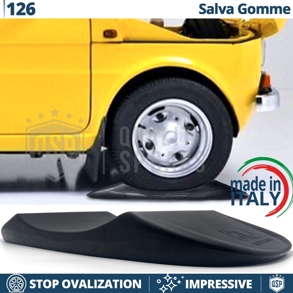 PROTECTORES DE NEUMÁTICOS Anti Deformación Negros para Fiat 126 | Originales Kuberth HECHO EN ITALIA