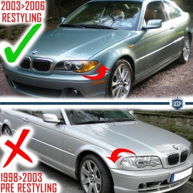 3x RIÑONES REJILLA para BMW SERIE 3 CUPÉ/DESCAPOTABLE (E46) 03-06 Facelift en colores M Sport