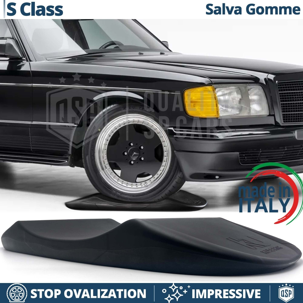 PROTECTORES DE NEUMÁTICOS Anti Deformación Negros para Mercedes Clase S W126 | Originales Kuberth HECHO EN ITALIA