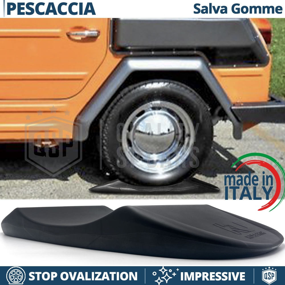 PROTECTORES DE NEUMÁTICOS Anti Deformación Negros para Volkswagen Pescaccia Tipo 181 | Originales Kuberth HECHO EN ITALIA