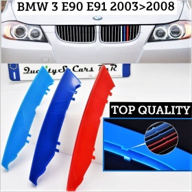 3x RIÑONES REJILLA para BMW SERIE 3 (E90 E91) 2003-2008 PRE - FACELIFT en colores M Sport