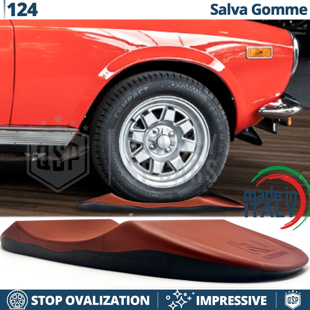 PROTECTORES DE NEUMÁTICOS Anti Deformación, Rojos para Fiat 124 | Originales Kuberth HECHO EN ITALIA