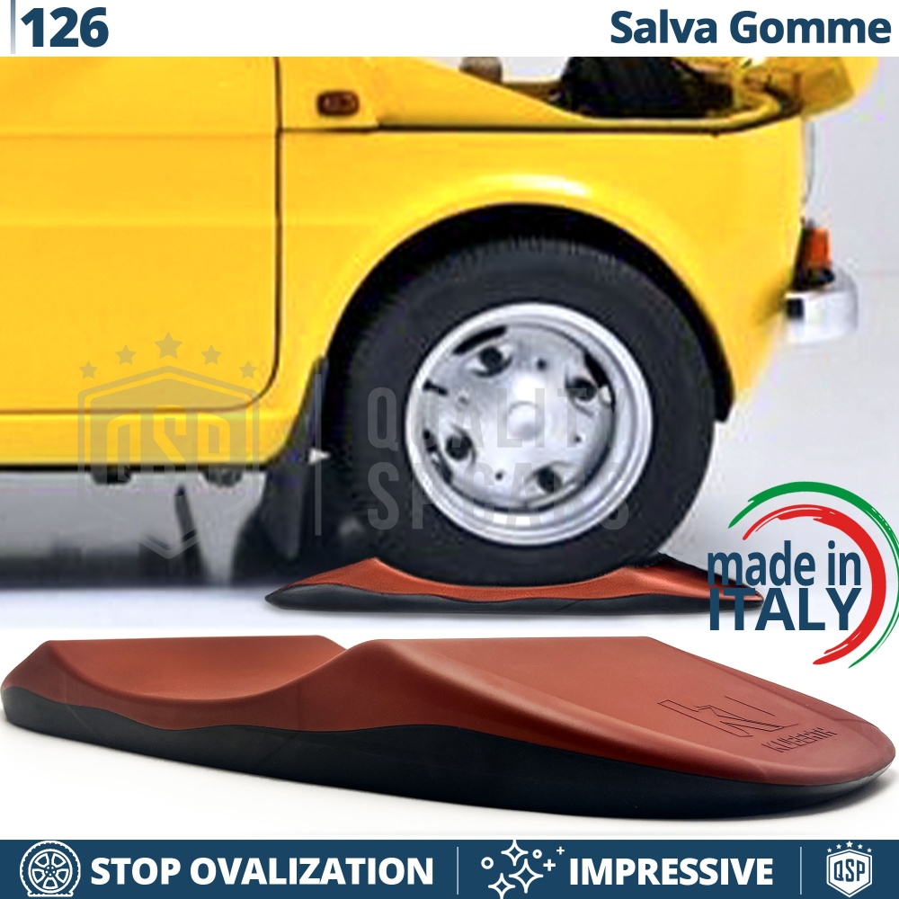 PROTECTORES DE NEUMÁTICOS Anti Deformación, Rojos para Fiat 126 | Originales Kuberth HECHO EN ITALIA
