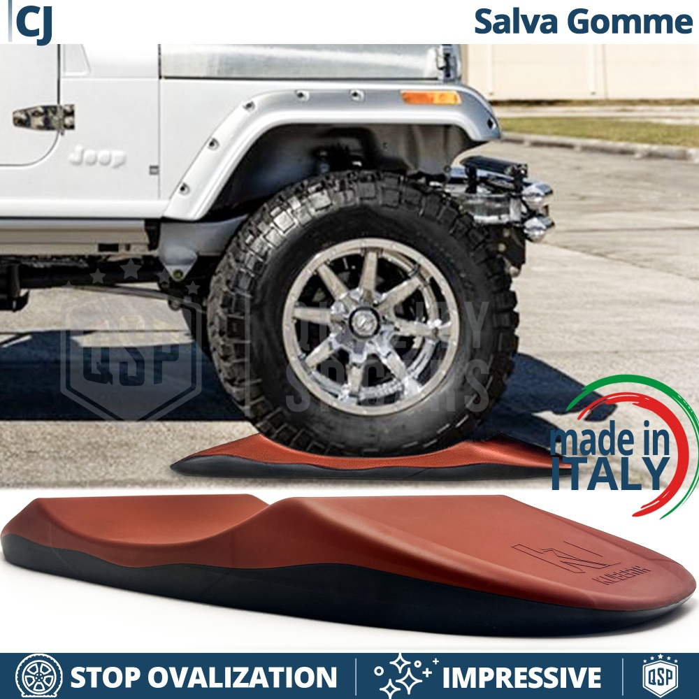 PROTECTORES DE NEUMÁTICOS Anti Deformación, Rojos para Jeep Willys CJ | Originales Kuberth HECHO EN ITALIA