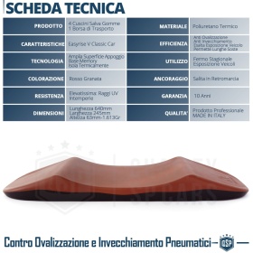 PROTECTORES DE NEUMÁTICOS Anti Deformación, Rojos para Maserati Biturbo | Originales Kuberth HECHO EN ITALIA