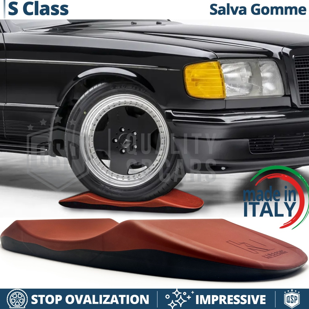 PROTECTORES DE NEUMÁTICOS Anti Deformación, Rojos para Mercedes Clase S W126 | Originales Kuberth HECHO EN ITALIA