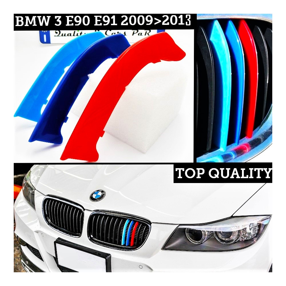3x RIÑONES REJILLA para BMW SERIE 3 (E90 E91) DESDE 2009- FACELIFT en colores M Sport