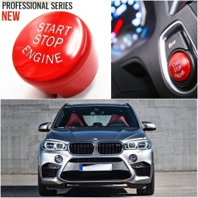 LLAVE BOTÓN DE ENCENDIDO DEL MOTOR ROJO "START STOP ENGINE" EN ABS PARA BMW SERIE X5 ( F15 ) con Bóton OFF, ANTICHUADO NO HUELLAS