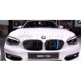 X3 Bandes en ABS COUVRE CALANDRE couleurs M SPORT pour BMW SERIE 1 (F20 F21) Phase II 15-17 avec Calandre à 11 Bandes