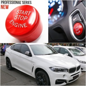 LLAVE BOTÓN DE ENCENDIDO DEL MOTOR ROJO "START STOP ENGINE" EN ABS PARA BMW SERIE X6 ( F16 F86 ) con Bóton OFF, ANTICHUADO NO HUELLAS