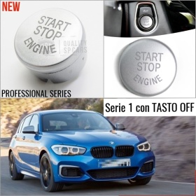 LLAVE BOTÓN DE ENCENDIDO DEL MOTOR GRIS "START STOP ENGINE" EN ABS PARA BMW SERIE 1 ( F20 F21) con Bóton OFF, ANTICHUADO NO HUELLAS