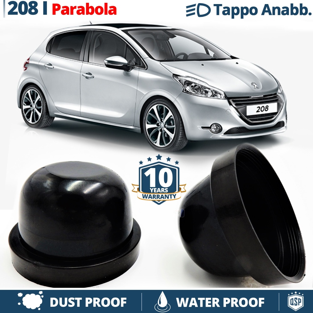 1 TAPÓN GUARDAPOLVO de faro para PEUGEOT 208 (2012-) Luces de Cruce Parabolicas | Cubierta Bombilla para Installación Kit Led Xenon
