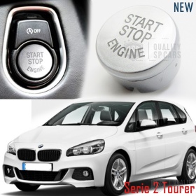 LLAVE BOTÓN DE ENCENDIDO DEL MOTOR GRIS "START STOP ENGINE" EN ABS PARA BMW SERIE 2 Tourer (F45 F46) con Bóton OFF, ANTICHUADO NO HUELLAS