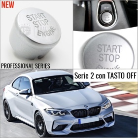 KEY ENGINE IGNITION SILVER BUTTON "START STOP ENGINE" IN ABS FOR BMW 2 SERIES ( F22 F23 ) with OFF Button, Anti-Scratches NO FOOTPRINT