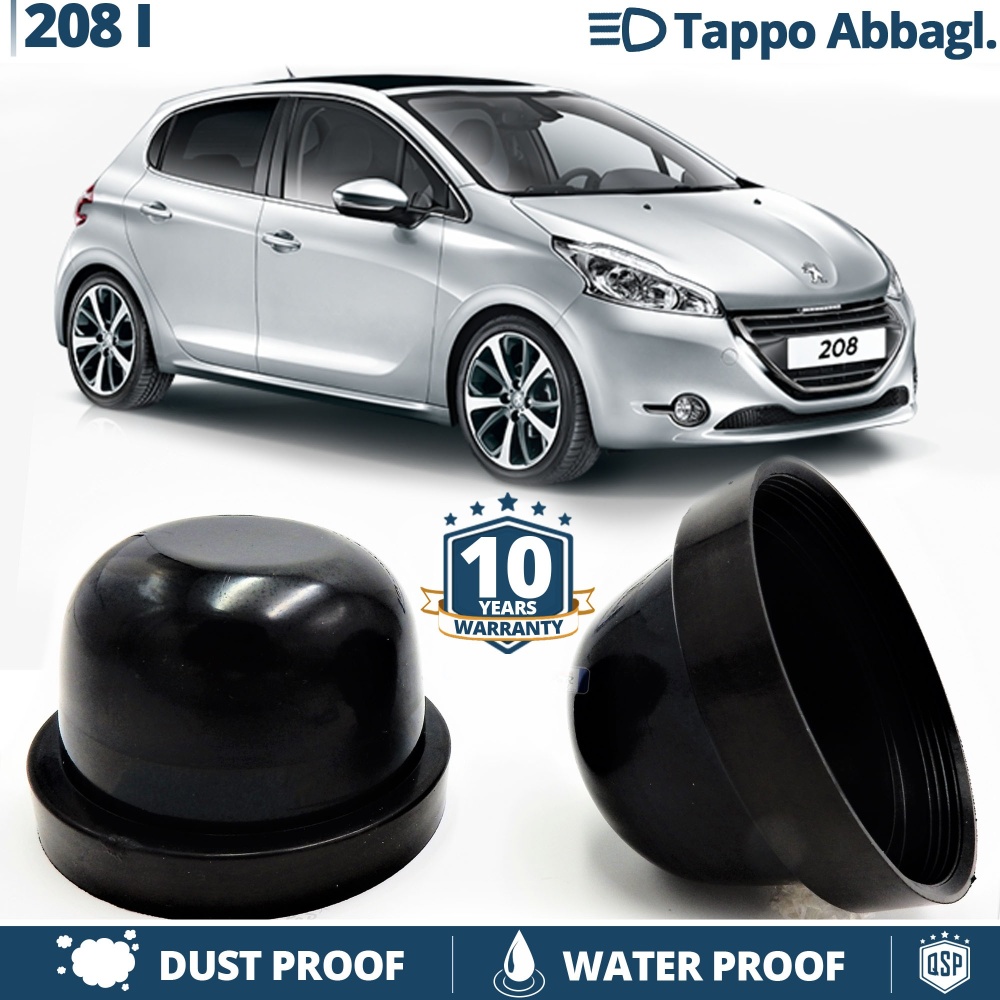 1 SCHEINWERFER Abdeckkappe Abdeckung ABS für PEUGEOT 208 (2012-) Fernlicht Kit Led xenon Umbau Ersatz