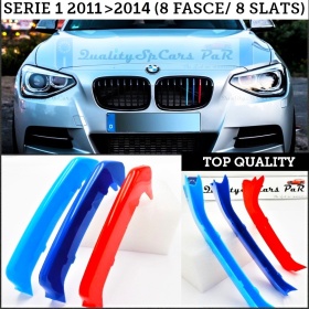 3x Grille COVER STRIPES in Colors M Sport for BMW 1 (F20 F21) 11-14 WITH 8 vertical grills