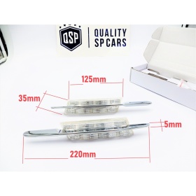 X2 Intermitentes de LED Para BMW Serie 1 3 5 100% CANBUS Plug & Play Lente BLANCA Raya CROMADA
