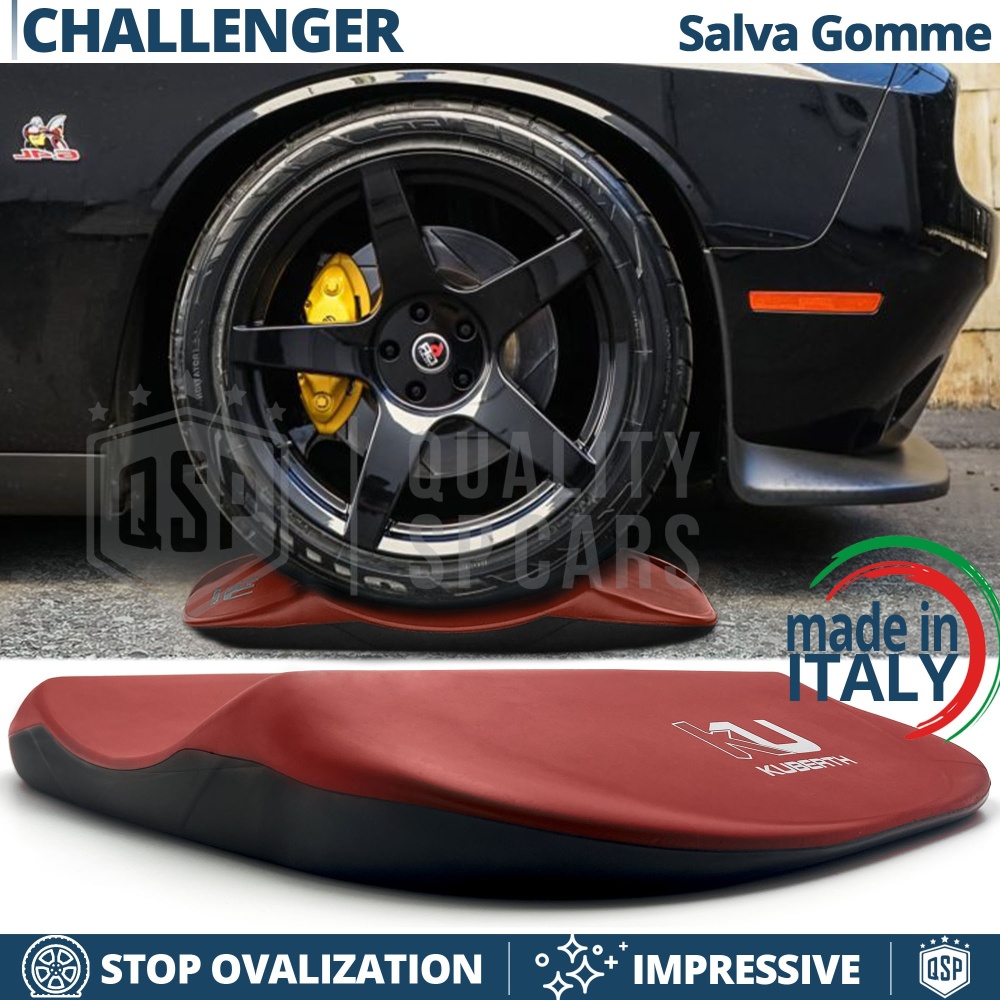 Rote Reifenschoner REIFENWIEGE STANDPLATTEN, Für Dodge Challenger | Original Kuberth HERGESTELLT IN ITALIEN