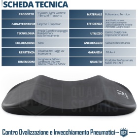PROTECTORES DE NEUMÁTICOS Anti Deformación Negros, Adecuados para SEAT | Originales Kuberth HECHO EN ITALIA