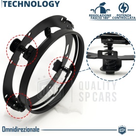7 Inches Round LED Headlight Mounting Brackets Professional Headlight Rings Adapters | OMNI-ADJUSTABLE