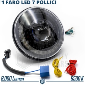 FARO LED 7'' para Motos HARLEY DAVIDSON, Luz Blanca 6500K ANILLO Secuencial | APROBADO