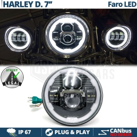 FARO LED 7'' para Motos HARLEY DAVIDSON, Luz Blanca 6500K ANGEL EYES | APROBADO