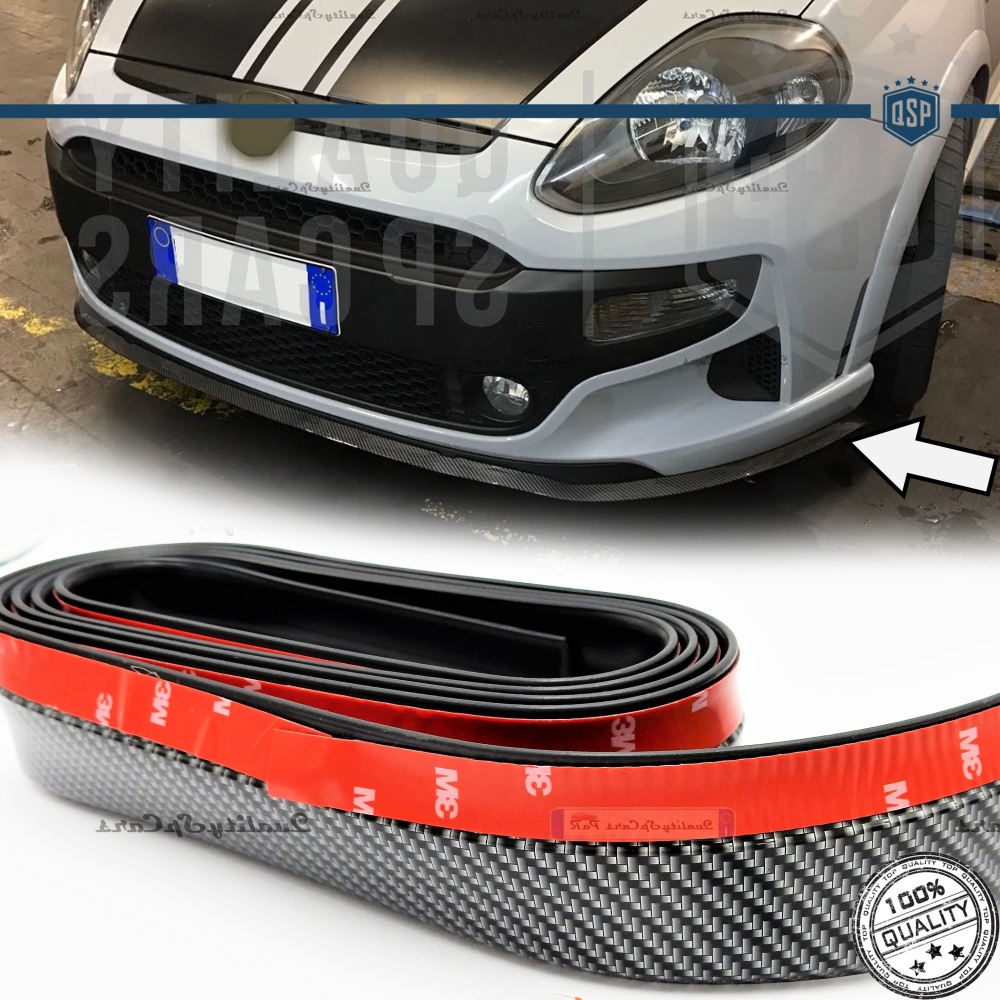 SPOILER Alerón Adhesivo PARA FIAT PUNTO GRANDE EVO, efecto FIBRA de CARBONO LABIO parachoques LIP o Faldones Laterales en EPDM flexible SPOILER Alerón Adhesivo PARA FIAT PUNTO GRANDE EVO, efecto FIBRA de CARBONO LABIO parachoques LIP o Faldones Laterales en EPDM flexible