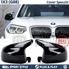 TAPAS de ESPEJO Retrovisor para Bmw iX3 G08, Cubiertas Rígidas Negro Brillante | Garantía por Vida