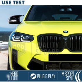 Side MIRROR CAPS for Bmw X4 G02 from 2021, Glossy Black Thick Replacement Covers | Lifetime Warranty