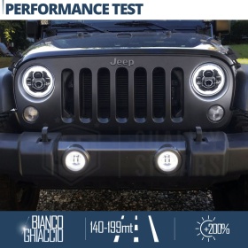 LED HEADLIGHTS for JEEP WRANGLER JK, White Light 6500K Angel Eyes | APPROVED