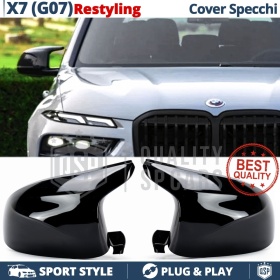 TAPAS de ESPEJO Retrovisor para Bmw X7 G07 desde 2022, Cubiertas Rígidas Negro Brillante | Garantía por Vida