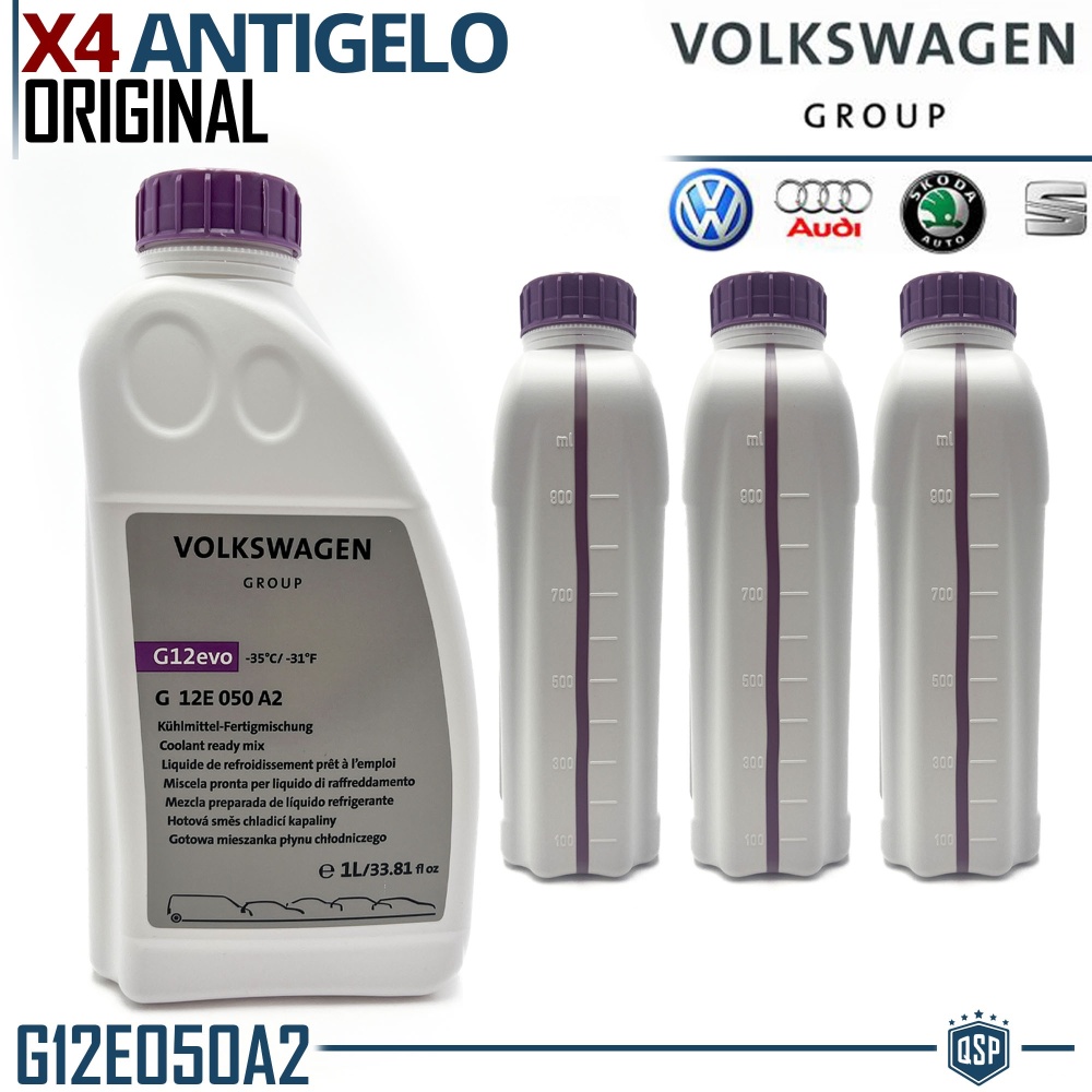 JUEGO 4 PZAS Líquido Anticongelantes 1.000 ml ORIGINAL Audi, Volkswagen, Seat, Skoda | Revisión