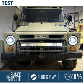 FAROS LED para FIAT CAMPAGNOLA, Luz Blanca 6500K ANILLO Secuencial | APROBADO