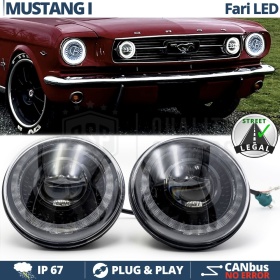 FAROS LED para FORD MUSTANG MK1, Luz Blanca 6500K ANILLO Secuencial | APROBADO
