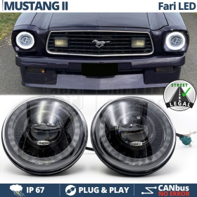 FAROS LED para FORD MUSTANG MK2, Luz Blanca 6500K ANILLO Secuencial | APROBADO