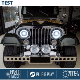 FAROS LED para JEEP CJ, Luz Blanca 6500K ANILLO Secuencial | APROBADO
